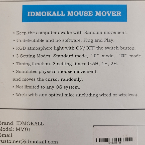 Mouse Jiggler Undetectable Mouse Mover Device, RGB Jiggler Mouse Mover with ON/O - Picture 12 of 12